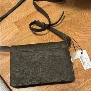 Treasure & Bond Olive Leather Crossbody Bag